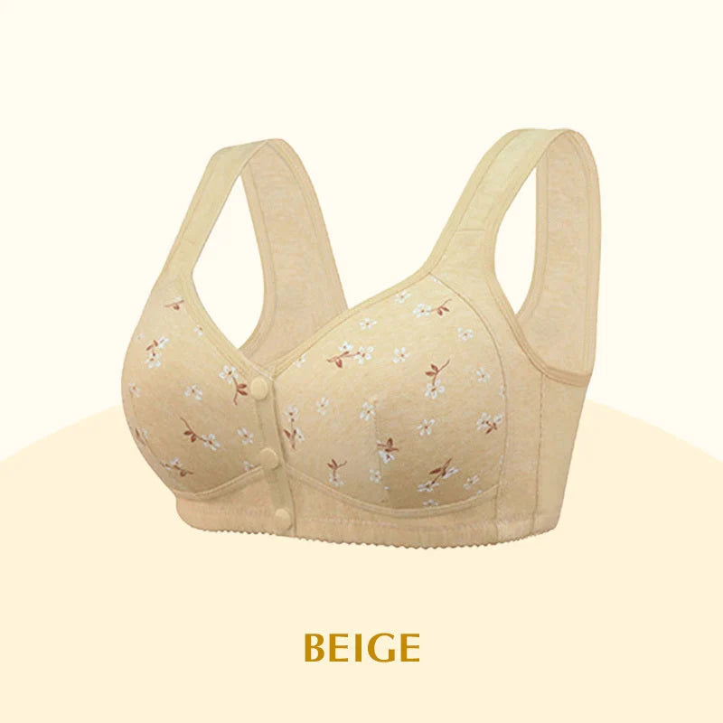 2025 Anti-Sagging Front-Open Cooling Cotton Button Bra