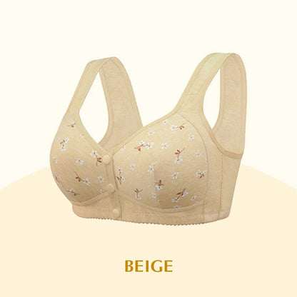 2025 Anti-Sagging Front-Open Cooling Cotton Button Bra